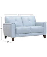 Ashlinn 61" Tufted Pastel Leather Loveseat, Created for Macy's