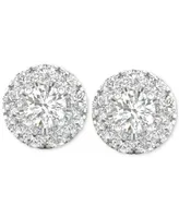 Forever Grown Diamonds Lab-Created Diamond Halo Cluster Stud Earrings (1/2 ct. t.w.) in Sterling Silver