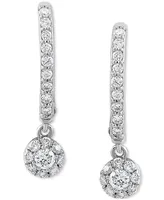 Forever Grown Diamonds Lab-Created Diamond Cluster Dangle Hoop Earrings (1/2 ct. t.w.) in Sterling Silver