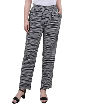 Ny Collection Petite Printed Slim Pull On Pants