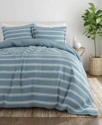 Home Collection 3 Piece Premium Ultra Soft Stripe Reversible Comforter Sets