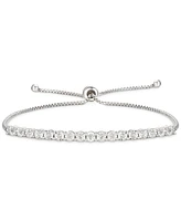 Diamond Bolo Bracelet (1/10 ct. t.w.) Sterling Silver, 14k Gold-Plated Silver or Rose