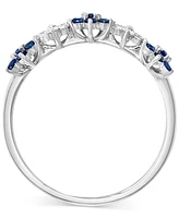 Lali Jewels Sapphire (3/8 ct. t.w.) & Diamond (1/6 ct. t.w.) Flower Band in 14k Rose Gold