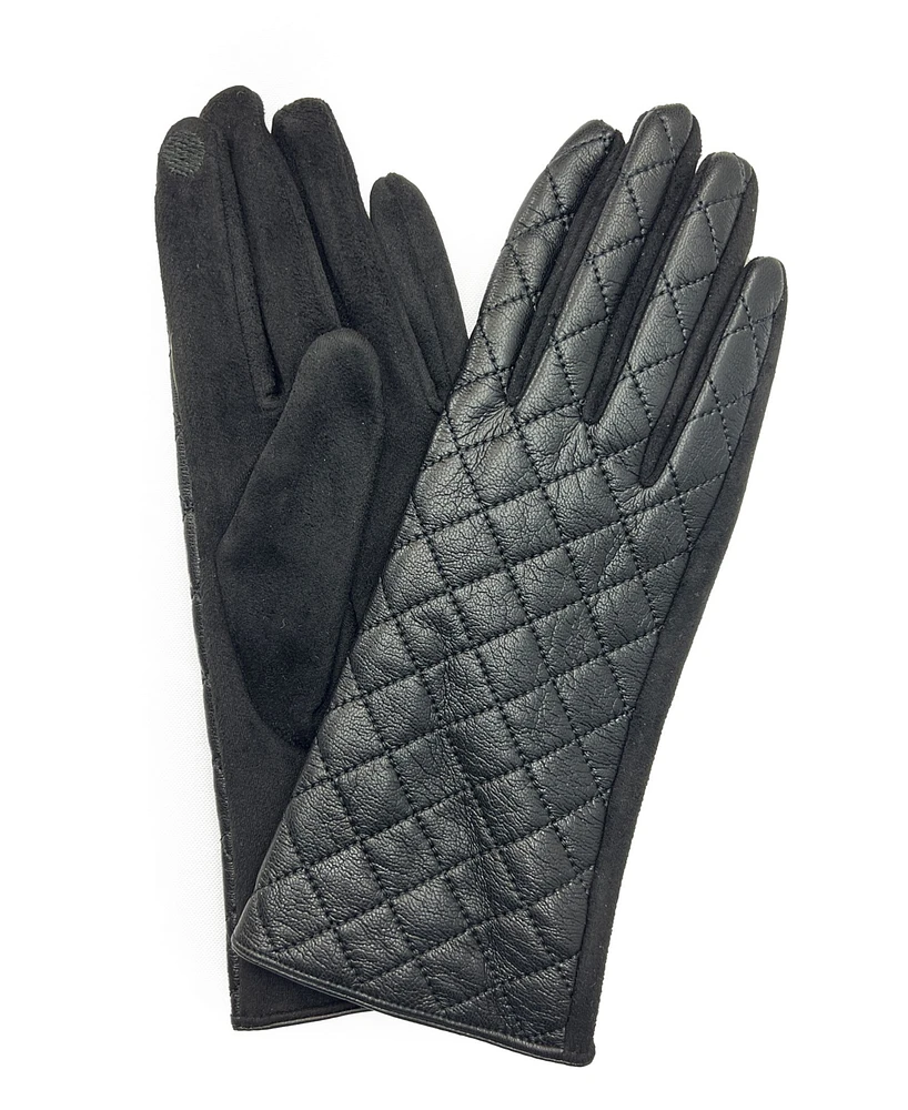 Marcus Adler Women's Quilted Faux Leather Touchscreen Glove