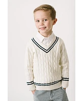 Hope & Henry Baby Boys Organic Tennis Sweater