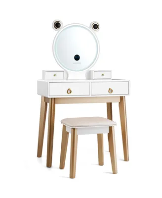 Vanity Dressing Table Set Touch Screen Dimming Mirror