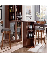 Costway Set of 2 Bar Stools Swivel 29.5'' Dining Bar Chairs