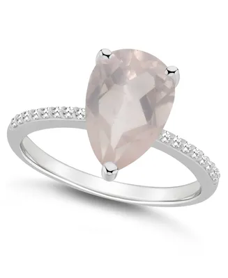 Macy's Women's Rose Quartz (2-3/4 ct.t.w.) and Diamond (1/10 Ring Sterling Silver