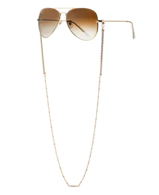 Ettika Women's 18k Gold Plated Crystal Shores Glasses Chain - Gold
