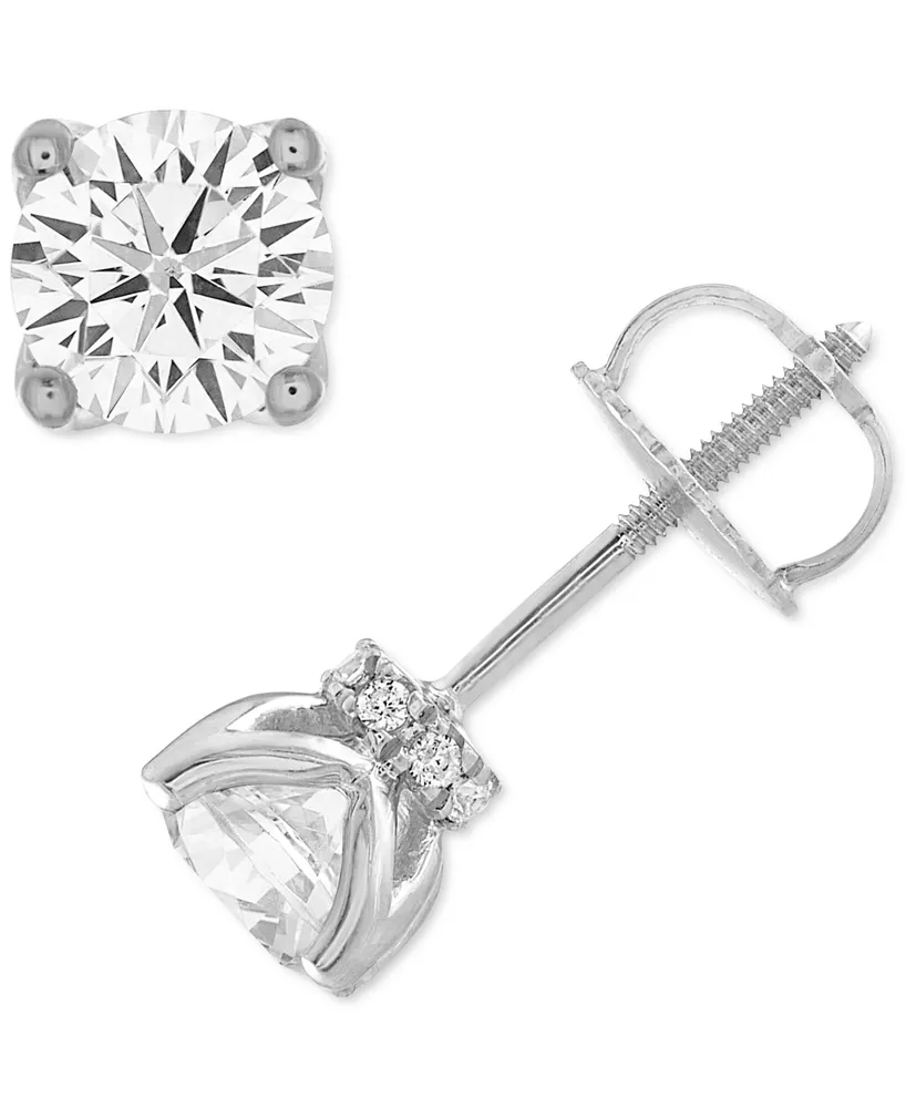 Alethea Certified Diamond Stud Earrings (1 ct. t.w.) in 14k White Gold featuring diamonds with the De Beers Code of Origin, Created for Macy's