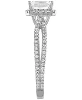 Alethea Certified Diamond Emerald-Cut Engagement Ring (7/8 ct. t.w.) in 14k White Gold featuring diamonds with the De Beers Code of Origin, Created fo