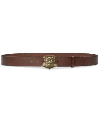 Polo Ralph Lauren Men's Tiger-Buckle Leather Belt