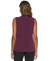 Calvin Klein Gathered V-Neck Sleeveless Top