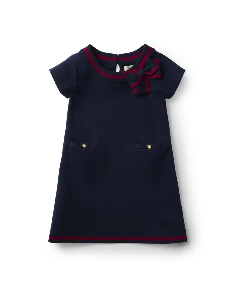 Hope & Henry Baby Girls Milano Tipped Sweater Dress