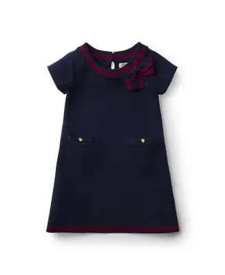 Hope & Henry Baby Girls Milano Tipped Sweater Dress