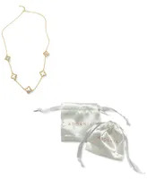 Adornia White Mother Of Pearl Floral Necklace