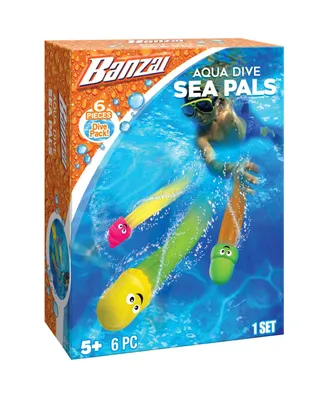 Banzai Aqua Dive Sea Pals Waterpool Toy Dive Set, 6 Piece Set