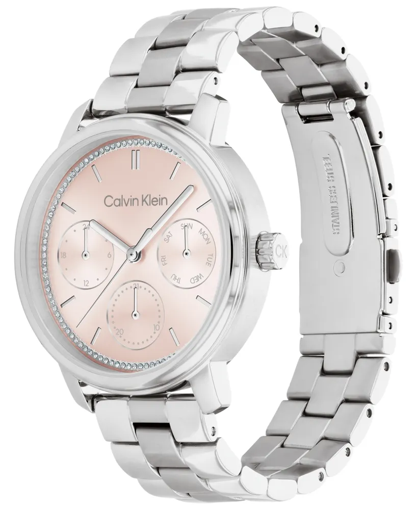 Calvin Klein Women's Silver-Tone Stainless Steel Bracelet Watch 38mm
