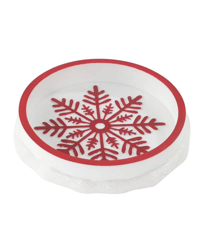 Avanti Sparkle Snowflakes Holiday Resin Soap Dish