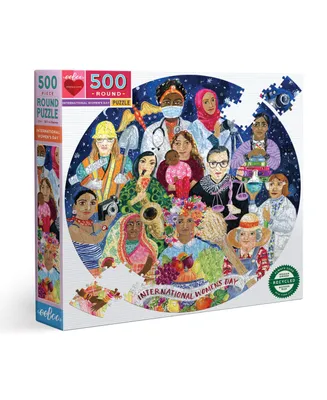 Eeboo Piece and Love International Women's Day Round Jigsaw Puzzle Set, 500 Piece
