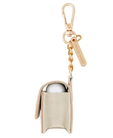 Anne Klein Women's Blush Pink and Beige Faux Leather Case with Spring Clip designed for AirPods Pro