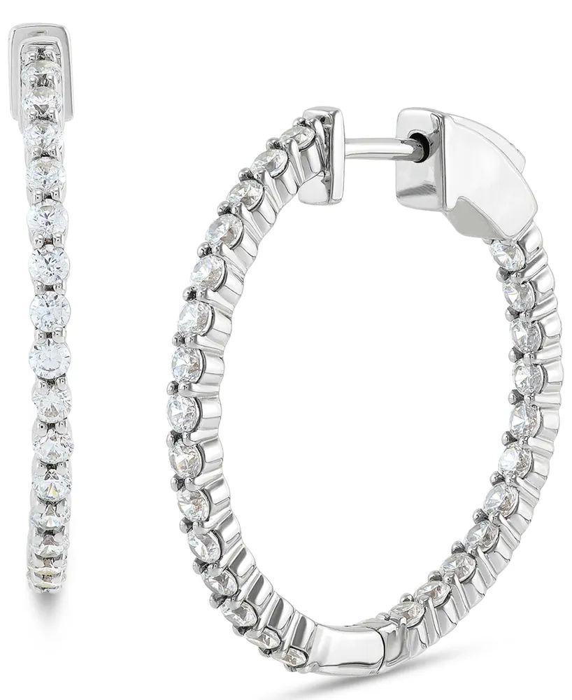 Grown With Love Lab Grown Diamond Small Hoop Earrings (1 ct. t.w.) in 14k White Gold