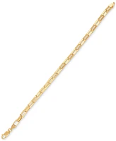 Esquire Men's Jewelry Elongated Box Link Chain Bracelet in 14k Gold-Plated Sterling Silver, Created for Macy's