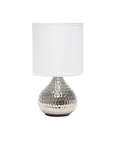 Simple Designs Hammered Drip Mini Table Lamp - Silver