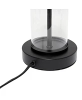 Simple Designs Encased Metal and Clear Glass Table Lamp