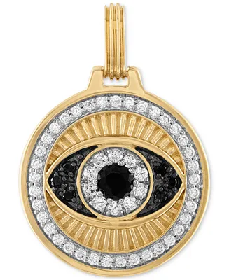 Esquire Men's Jewelry Cubic Zirconia Evil Eye Pendant in 14k Gold-Plated Sterling Silver, Created for Macy's