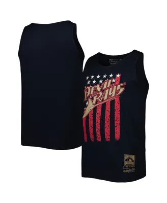 Men's Mitchell & Ness Navy Tampa Bay Rays Cooperstown Collection Stars and Stripes Tank Top