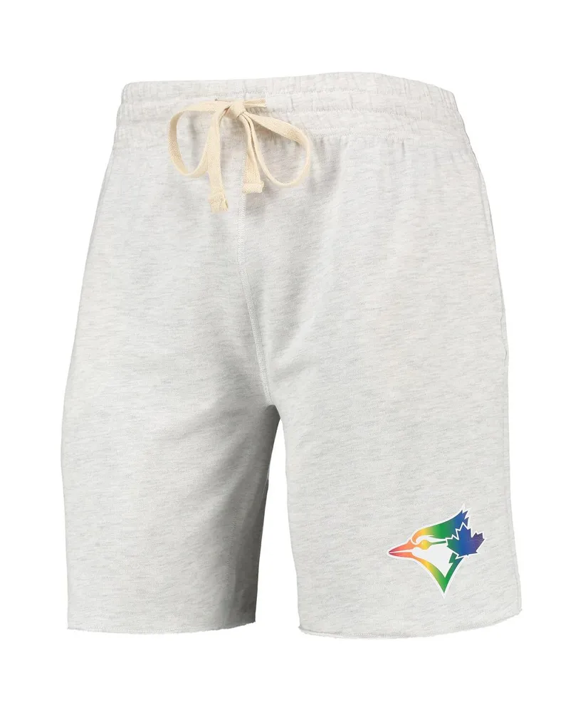 Men's Concepts Sport Oatmeal Toronto Blue Jays Mainstream Logo Terry Tri-Blend Shorts