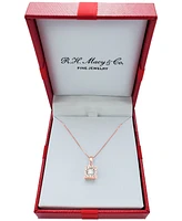 Diamond Square Halo 18" Pendant Necklace (1/3 ct. t.w.) 14k White, Yellow or Rose Gold