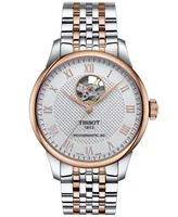 Tissot Men's Swiss Automatic Le Locle Powermatic 80 Open Heart Two Tone Stainless Steel Bracelet Watch 39mm