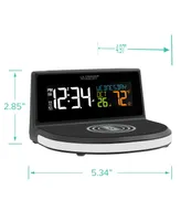 La Crosse Technology 617-84947-Int Wireless 5W Charging Alarm Clock with Glowing Base And Outdoor Sensor