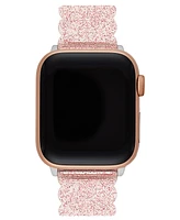 kate spade new york Women's Pink Glitter Jelly Polyurethane Band for Apple Watch, 38mm, 40mm, 41mm