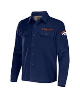 Men's Nfl x Darius Rucker Collection by Fanatics Navy Denver Broncos Canvas Button-Up Shirt Jacket