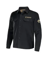 Men's Nfl x Darius Rucker Collection by Fanatics Black New Orleans Saints Canvas Button-Up Shirt Jacket