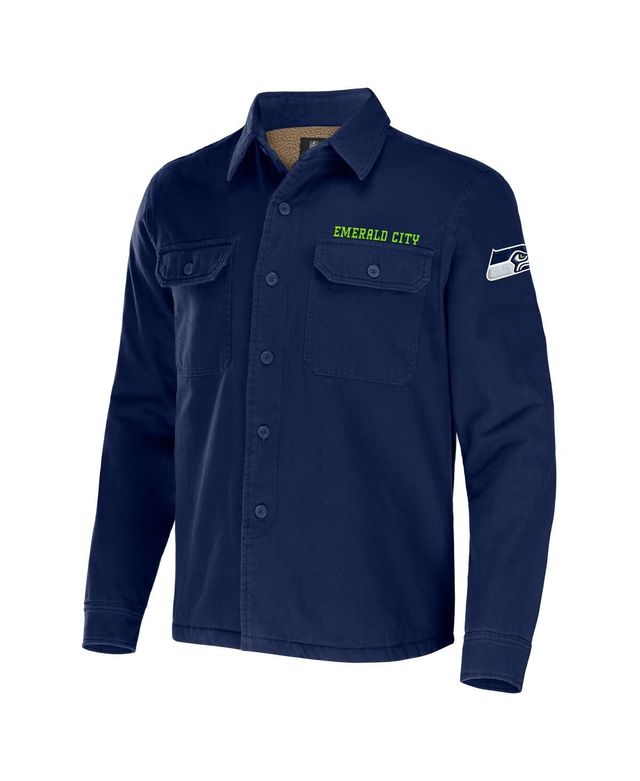 Men's Nfl x Darius Rucker Collection by Fanatics College Navy Seattle Seahawks Canvas Button-Up Shirt Jacket