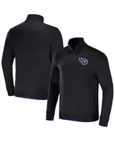 Men's Nfl x Darius Rucker Collection by Fanatics Black Tennessee Titans Logo Quarter-Zip Top