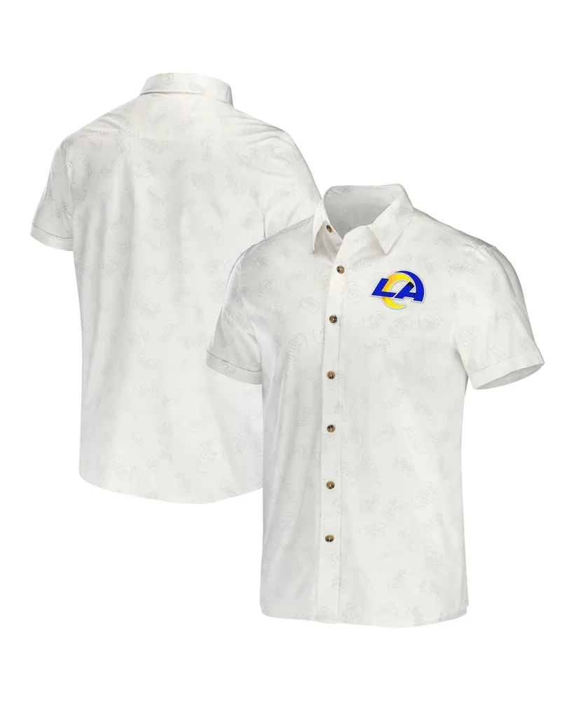 Men's Nfl x Darius Rucker Collection by Fanatics White Los Angeles Rams Woven Button-Up T-shirt