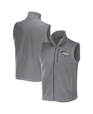 Men's Nfl x Darius Rucker Collection by Fanatics Gray Denver Broncos Polar Fleece Full-Zip Vest