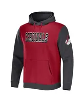 Men's Nfl x Darius Rucker Collection by Fanatics Cardinal, Charcoal Arizona Cardinals Colorblock Pullover Hoodie