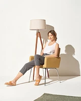 Brightech Emma 61" Led Contemporary Tripod Floor Lamp with Wooden Legs