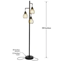 Brightech Teardrop 68" Led Floor Lamp with 3 Metal Shades