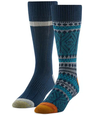 Gold Toe Men's 2-Pk. Fair Isle Texture Crew Socks