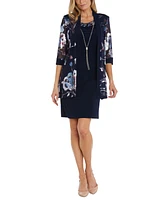 R & M Richards Women's Necklace Printed-Jacket Dress