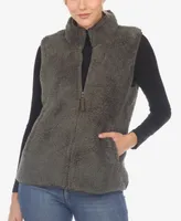 White Mark Women's Zip Up Sherpa Vest