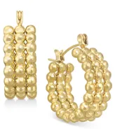 Lola Ade 14k Gold-Plated Medium Triple-Row Beaded Hoop Earrings