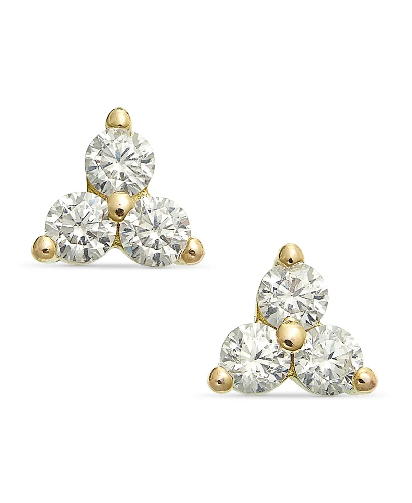 Lola Ade 18k Gold-Plated Sterling Silver Cubic Zirconia Trinity Stud Earrings